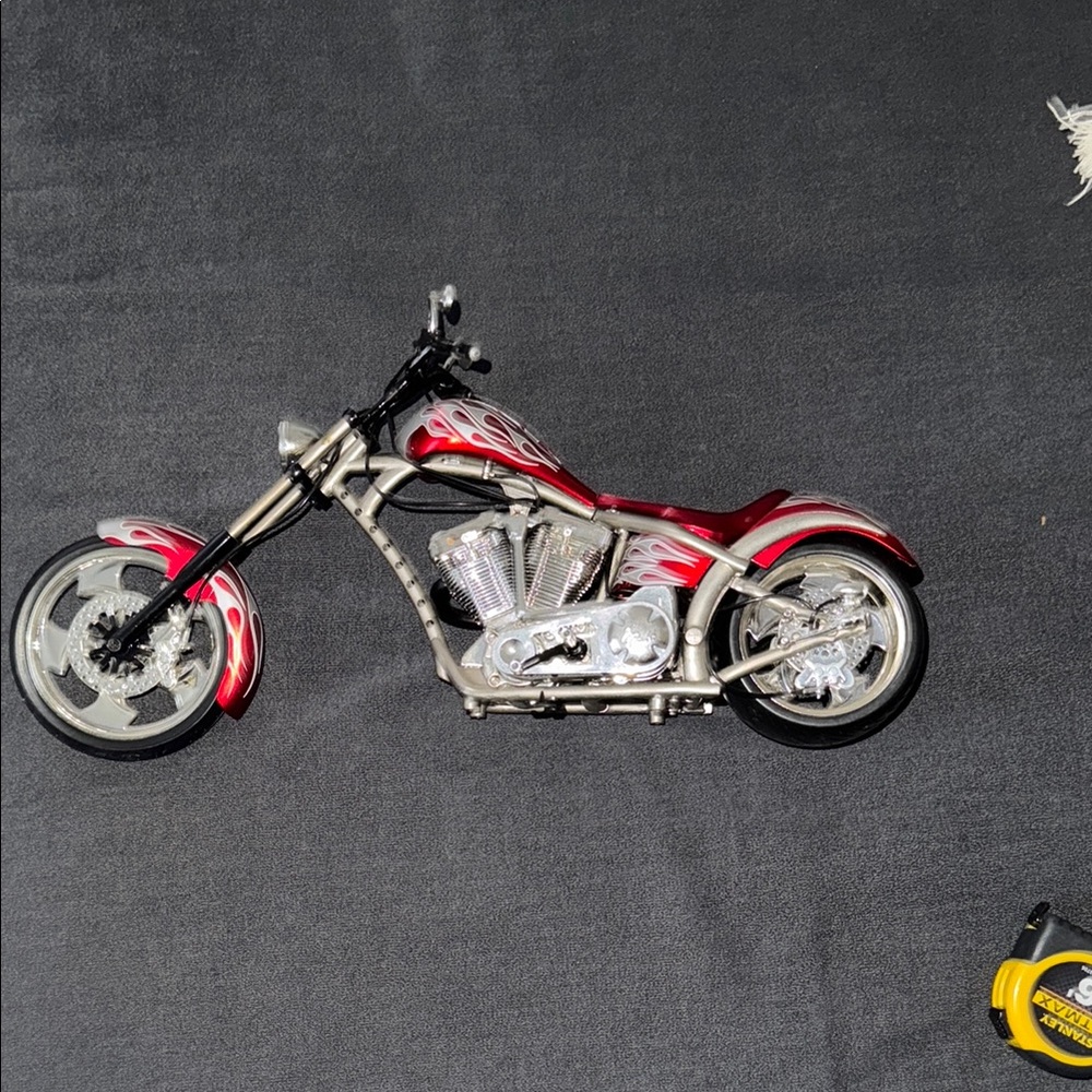 Custom West Coast Choppers collectible Red and Silver Motorcycle